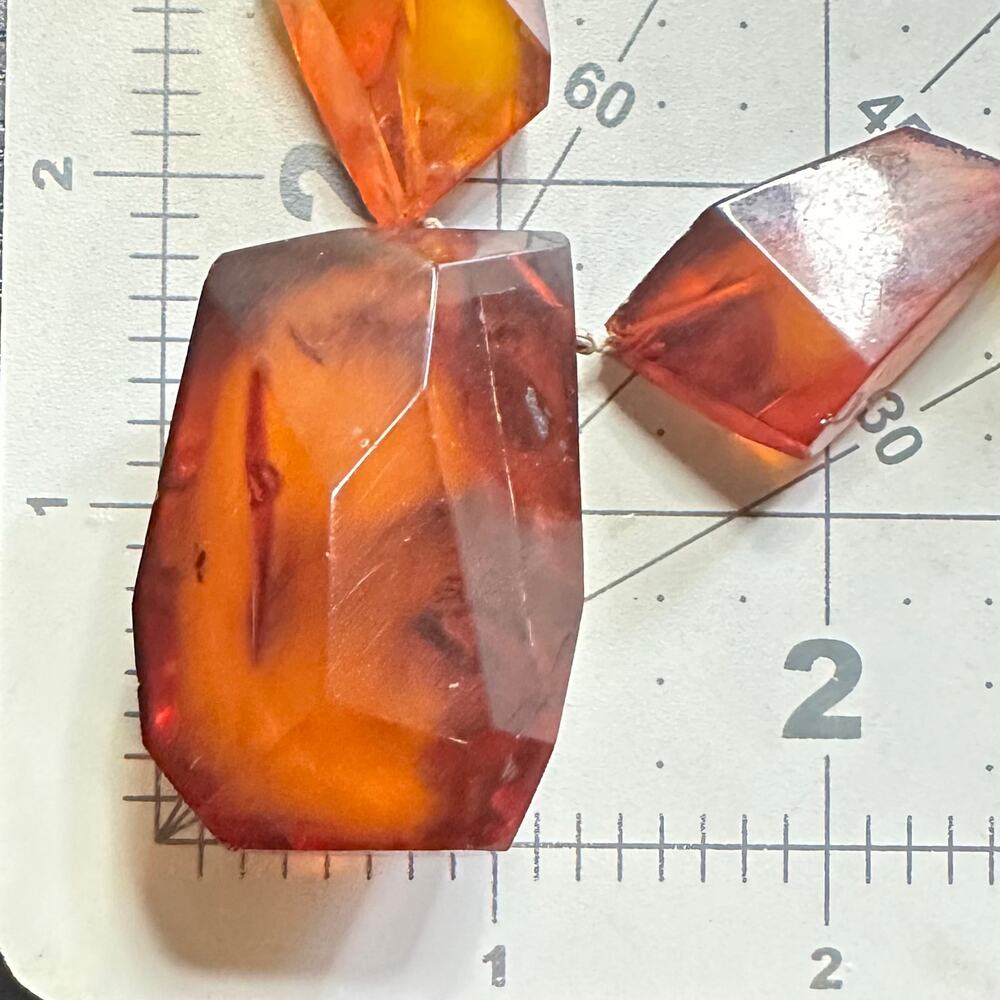 Vintage antique genuine Baltic amber graduated faceted beaded necklace 73.59g - Picture 8 of 9